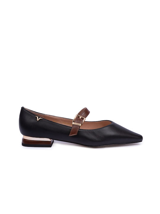 19V69 Damen Ballerinas mit Riemen in Schwarz Farbe