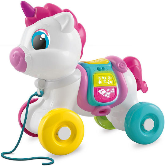 Baby Clementoni Συρόμενο Παιχνίδι Μονόκερος με Ήχους για 6+ Μηνών