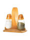 Herevin Salt and Pepper Set Glass with Stand 2pcs