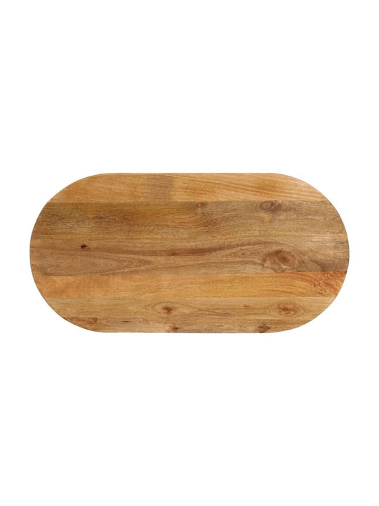 vidaXL Oval Table Surface made of Solid Wood Brown 90x40x2.5cm 370143 1pcs