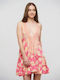 Ble Resort Collection Mini Φόρεμα με Βολάν Ροζ