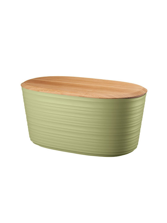 Guzzini Plastic Bread Box with Lid Green Tierra 39.2x23.2x19cm