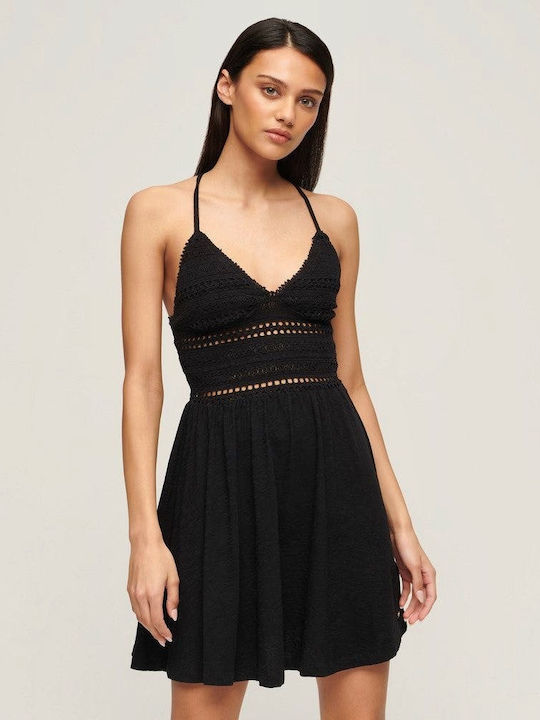 Superdry Dress Summer Mini Evening Dress Black