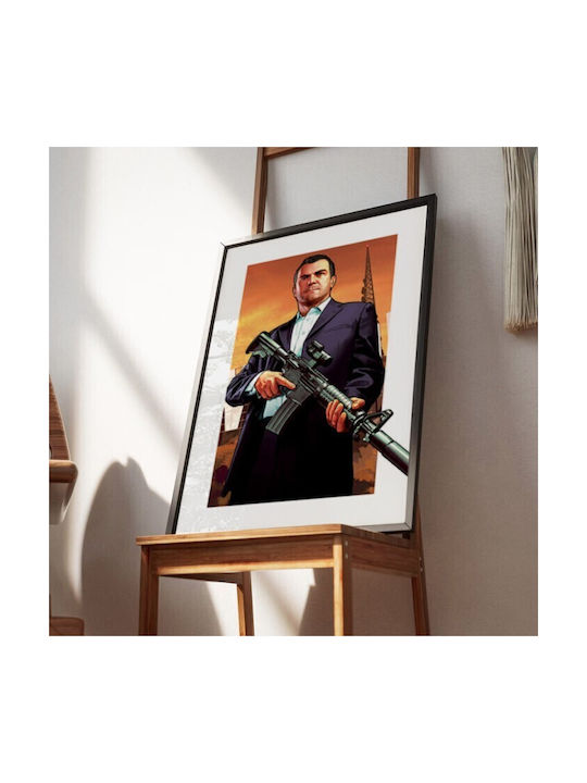 Walls Michael De Santa Κάδρο Ξύλινο φυσική κορνίζα 50x70cm