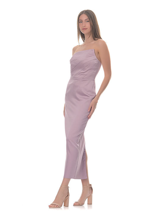 Farmaki Midi Rochie Satin Nude