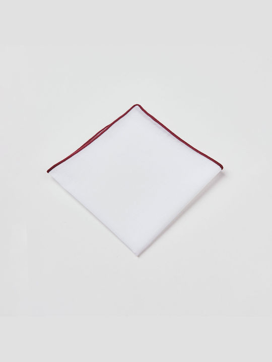 Cotton Pocket Scarf White-Bordeaux Aristoteli Bitsiani