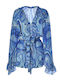 Women's One-piece Shorts White Blue