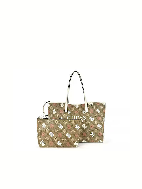 Guess Damen Tasche Shopper Schulter Beige