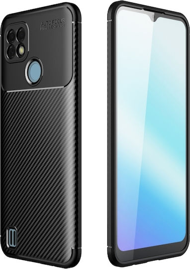 Schockabsorbierende TPU-Hülle für Oppo Realme C21 Carbon Fiber Schwarz