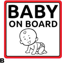 Autoline Baby on Board Autocolantă Albă