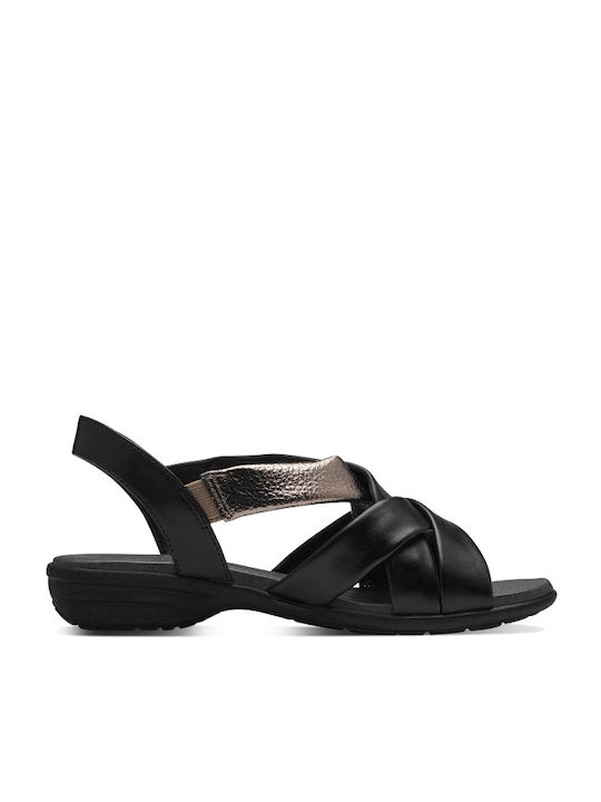 Jana Damen Flache Sandalen Flatforms in Schwarz Farbe