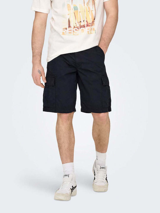 Only & Sons Herrenshorts Cargo Blau