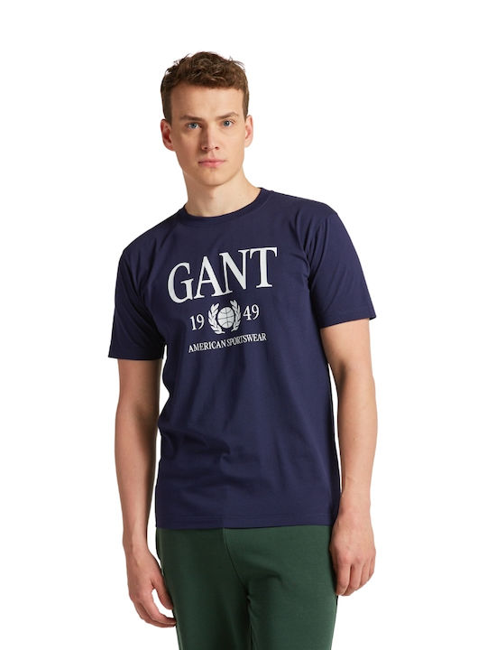 Gant T-shirt Bărbătesc cu Mânecă Scurtă Albastru