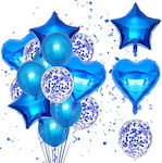 Set 2 Ballons Latex Blau Herzen 45cm