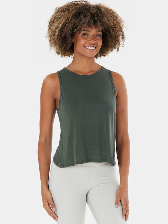 Women's Athletic Blouse Sleeveless Fast Drying Green