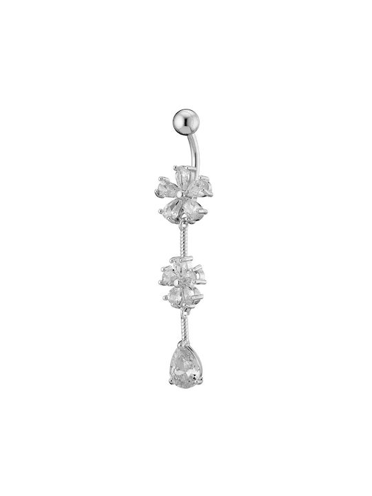 Oxzen Ohrring Bauchnabel aus Stahl Silber