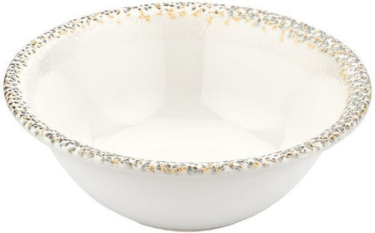 By Bone Tessera Serving Bowl Round made of Porcelain with Diameter 18cm