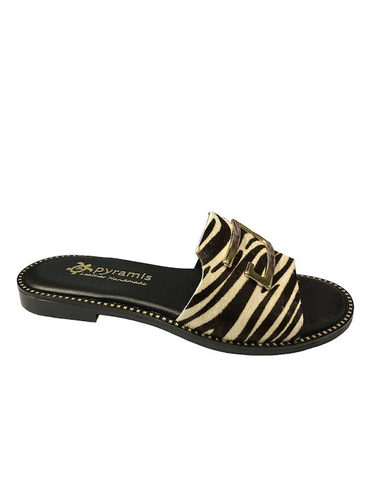 Pyramis Leder Damen Flache Sandalen