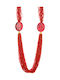 Boho Halskette Steine Perlen Rot