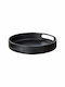 Wenko Rotund Tavă de Servire cu Mânere în Culoare Negru 26x26cm 55098100 1buc