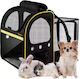 Purlov Pet Carrier Bag Black with Air Vents Extra Pockets 35x41.5x28 Cm Purlov