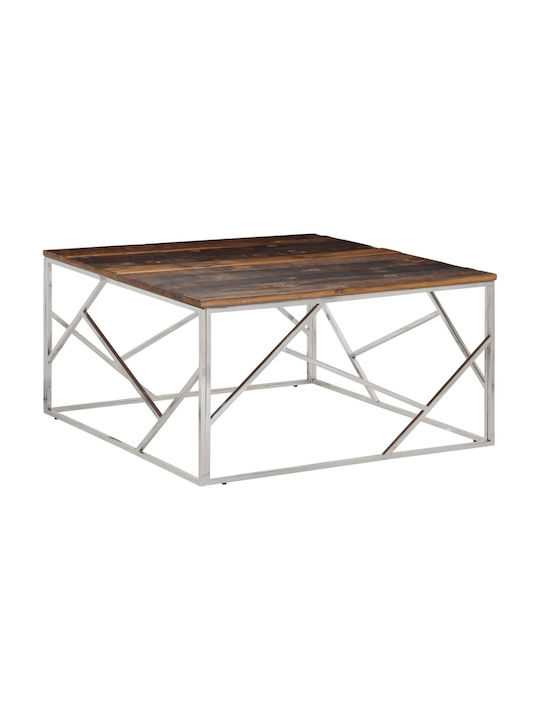 Square Central Coffee Table Made of Solid Wood ...