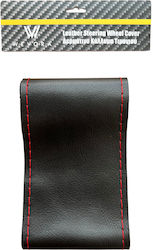 Wevora Car Steering Wheel Cover Tailored with Diameter 37-38cm Leather Black
