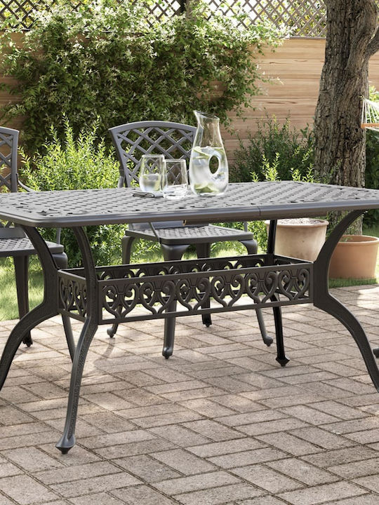 Tisch Stabil Black Velvet-Black Metal 150x90x72cm