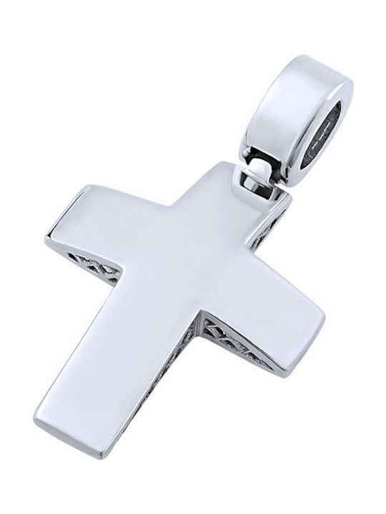 Iris Gold Men's White Gold Cross 14K