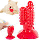 Dog Toothbrush Chew Cactus Shape Synthetic Rubber 6.5cm Red