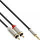 InLine InLine 3,5mm Klinkenkabel - 2x RCA-Stecker Silber 2m mit Vergoldeten Anschlüssen 99242