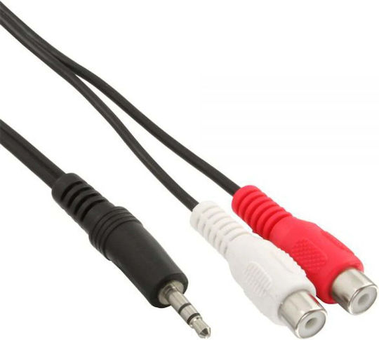 InLine Cablu Audio Jack 3,5 Mm Male - 2x Rca De Sex Feminin Negru 0,2 M 89941A