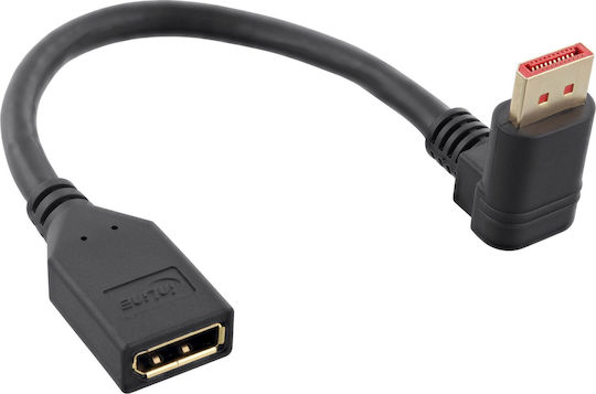 InLine Cable DisplayPort male - DisplayPort female 0.15m Μαύρο (17159U)