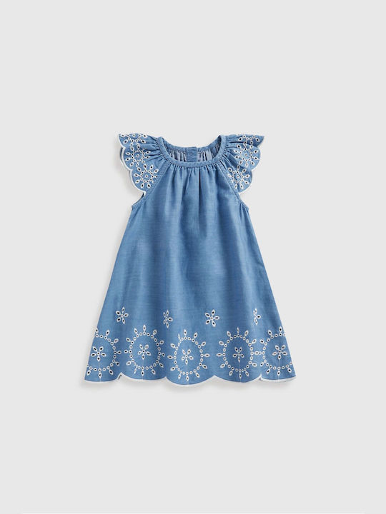 Mädchen Kleid Ärmellos Blau