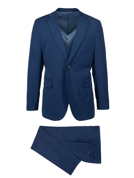 New York Tailors Ανδρικό Κοστούμι με Κανονική Εφαρμογή Blue