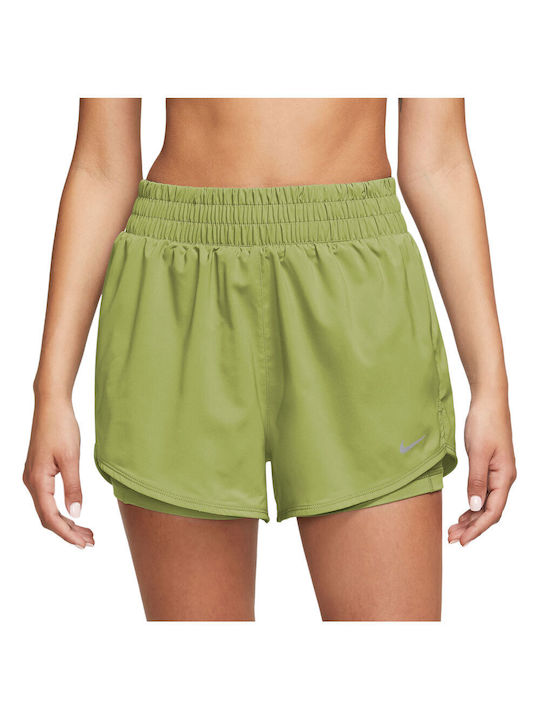 Nike Women's High-waisted Sporty Shorts Dri-Fit Green