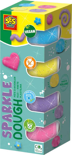 Ses Creative Knete Feel Good Sparkle Für 3+ Jahre, 4 Stück