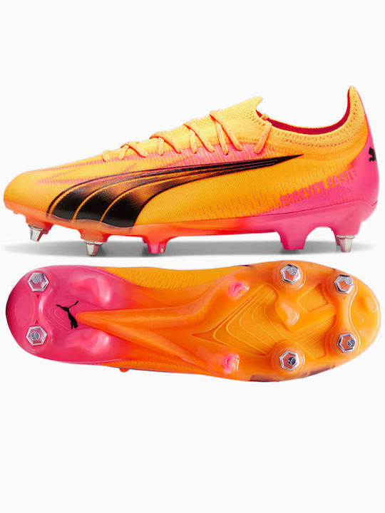 Puma Ultra Ultimate Low Football Shoes MxSG with Cleats Orange