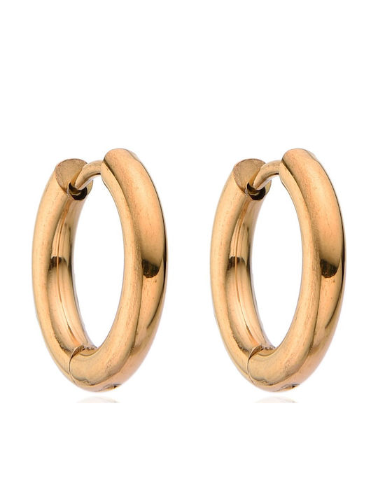 Asimi Body Piercing Earrings Hoops made of Steel Gold Plated