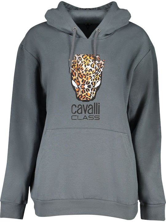 新品roberto cavalli ロゴ スウェット トレーナ グレー L Roberto Cavalli Lung Hanorac pentru femei Cu glugă Gray