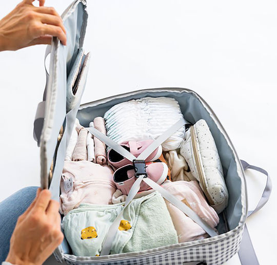 Saro Shoulder/Hand Diaper Bag Gray 50x3x18cm.