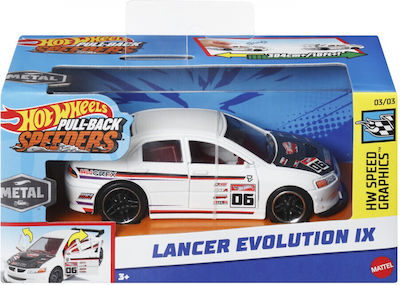 Sistem Hot Wheels de tracțiune înapoi pentru mașină metalică Lancer Evolution Ix, scară 1:43