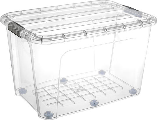 Violet Design Plastic Storage Box with Wheels and Lid 100lt