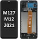 Samsung M127f Galaxy M12 Frontcover + Lcd + Touch Black Grade A