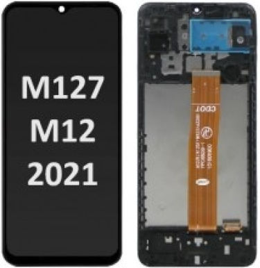 Samsung M127f Galaxy M12 Frontcover + Lcd + Touch Black Grade A