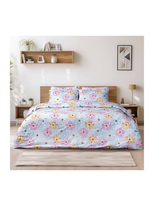 Beauty Home Сет с Калъфки За Възглавници Завивка Единична 160x240см Светлосин 12088ПММО 2 Бройки