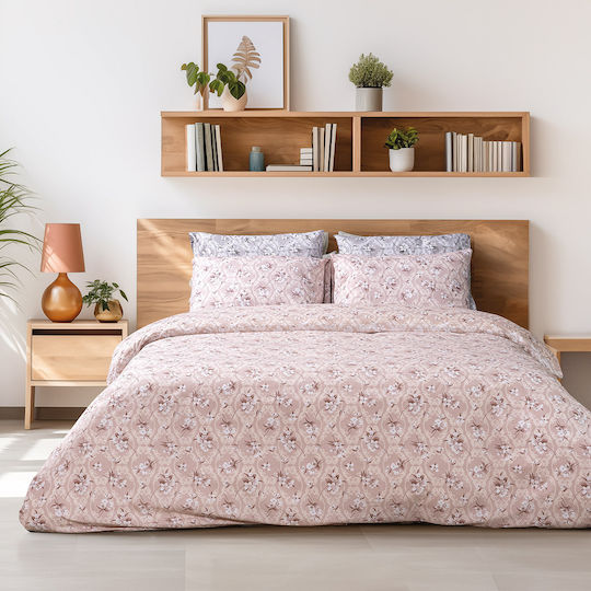 Beauty Home Set Duvet Cover Single 160x240cm Salmon 12189PMMO 2 Pieces