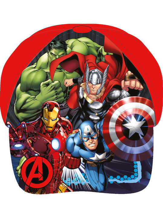 Disney Детска Шапка С Козирка Текстил Marvel Avengers Червена