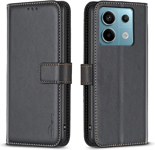 Binfen Wallet Case Δερματίνης Μαύρο (Redmi Note 13 Pro 4G / Poco M6 Pro 4G)