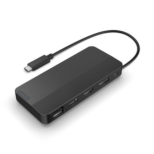 Lenovo Travel Docking Station with Dock / USB-C / Dual USB-C HDMI/DisplayPort 4K Ethernet Black